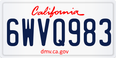 CA license plate 6WVQ983