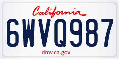 CA license plate 6WVQ987