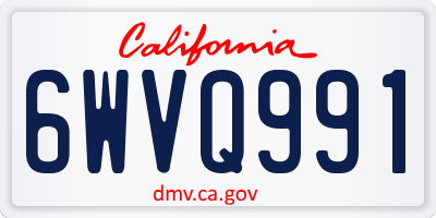 CA license plate 6WVQ991