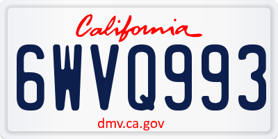 CA license plate 6WVQ993