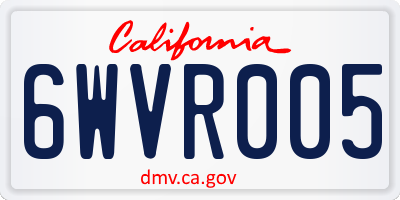 CA license plate 6WVR005