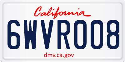 CA license plate 6WVR008