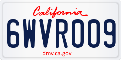 CA license plate 6WVR009