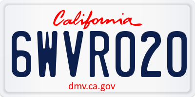 CA license plate 6WVR020