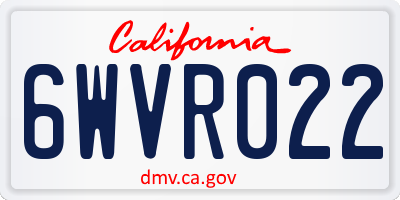 CA license plate 6WVR022