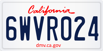 CA license plate 6WVR024