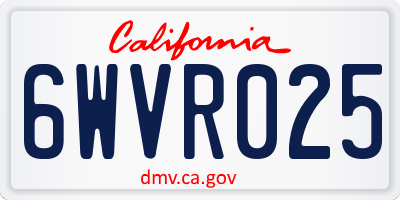CA license plate 6WVR025