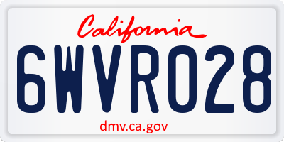 CA license plate 6WVR028