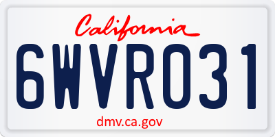 CA license plate 6WVR031