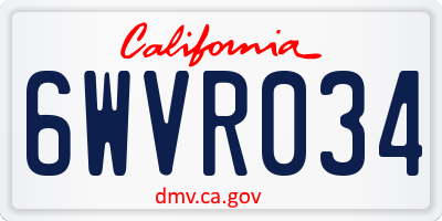 CA license plate 6WVR034