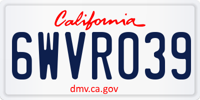 CA license plate 6WVR039