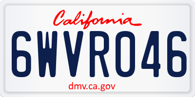CA license plate 6WVR046