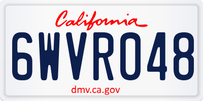 CA license plate 6WVR048