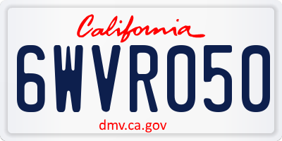 CA license plate 6WVR050