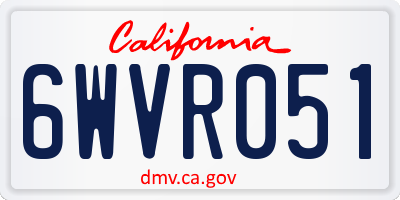 CA license plate 6WVR051