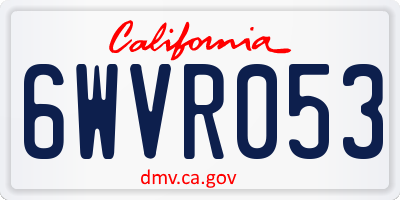 CA license plate 6WVR053