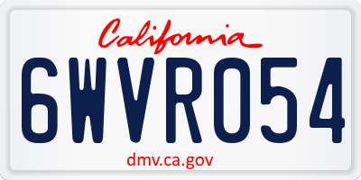 CA license plate 6WVR054