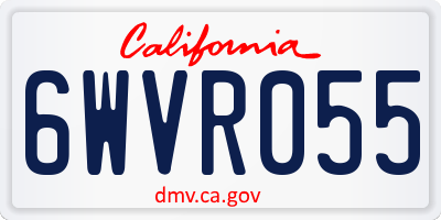 CA license plate 6WVR055