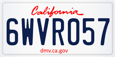CA license plate 6WVR057