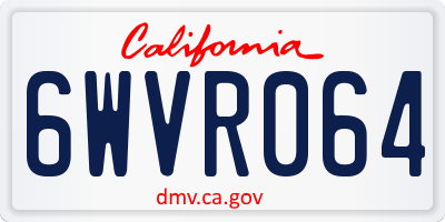 CA license plate 6WVR064