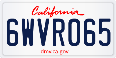 CA license plate 6WVR065