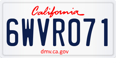 CA license plate 6WVR071