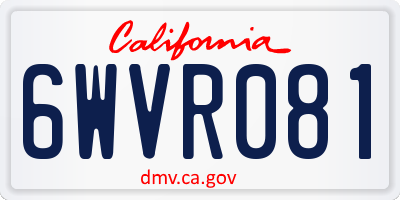 CA license plate 6WVR081