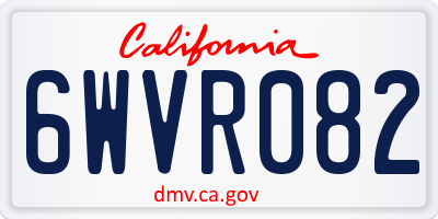 CA license plate 6WVR082