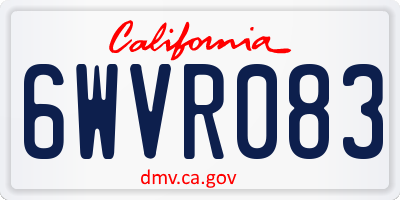 CA license plate 6WVR083