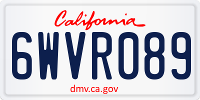 CA license plate 6WVR089