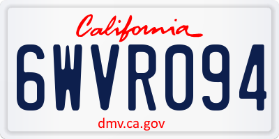 CA license plate 6WVR094
