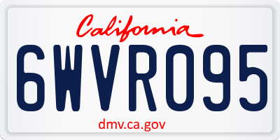 CA license plate 6WVR095