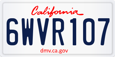 CA license plate 6WVR107