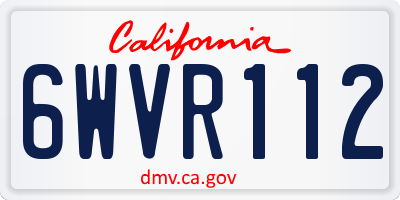 CA license plate 6WVR112