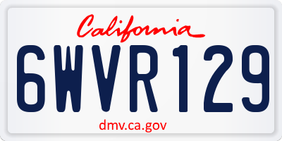 CA license plate 6WVR129
