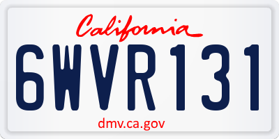 CA license plate 6WVR131