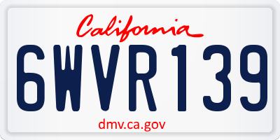CA license plate 6WVR139