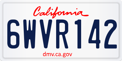 CA license plate 6WVR142