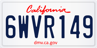 CA license plate 6WVR149