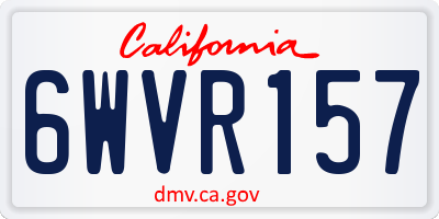 CA license plate 6WVR157