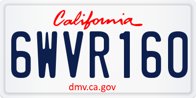 CA license plate 6WVR160