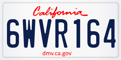 CA license plate 6WVR164