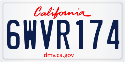 CA license plate 6WVR174