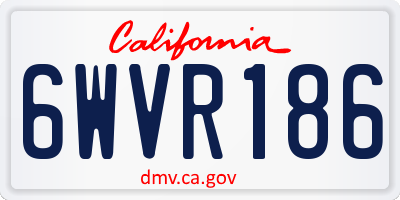 CA license plate 6WVR186
