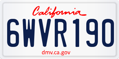 CA license plate 6WVR190