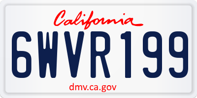 CA license plate 6WVR199