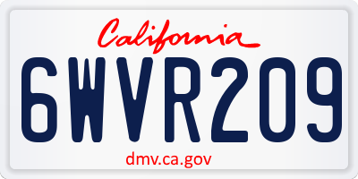 CA license plate 6WVR209