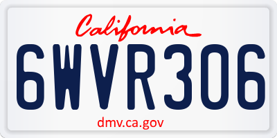 CA license plate 6WVR306