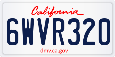 CA license plate 6WVR320