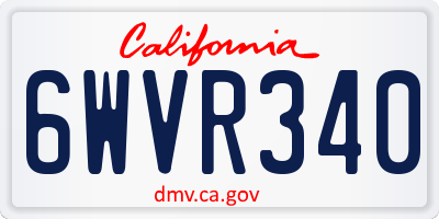 CA license plate 6WVR340